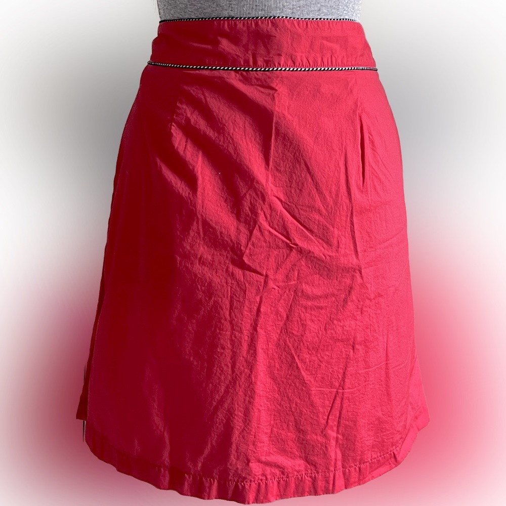 LL Bean Red Skirt. Navy/White detail with front pleat.  Size 12P